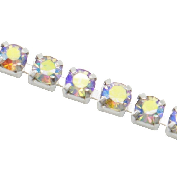 手芸金具 『クリスタルカラーチェーンロング 約2mm×30cm オーロラ