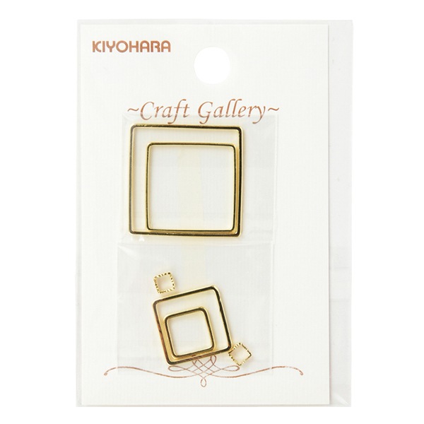 レジン材料 『リングパーツ スクエア ゴールド RCH-121』 ビーズ