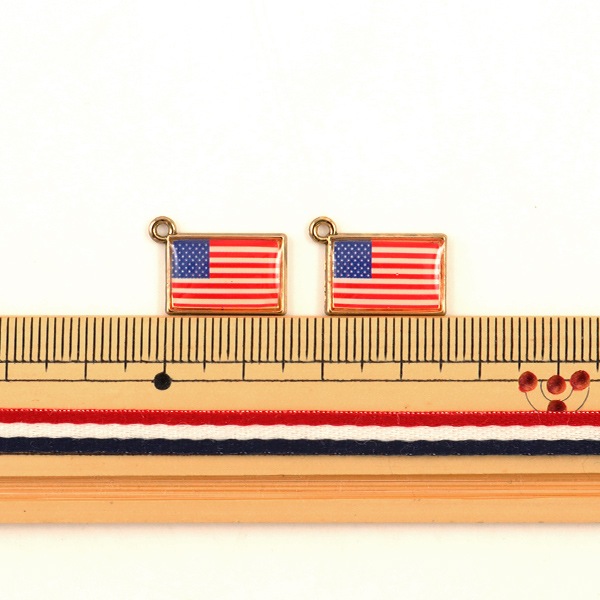 アクセサリー素材 『国旗チャーム アメリカ GN-33-20S-01』 ビーズ