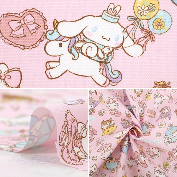 激レア　サンリオ 数量5から】 生地 『オックス サンリオキャラクターズ ピンク G-8978