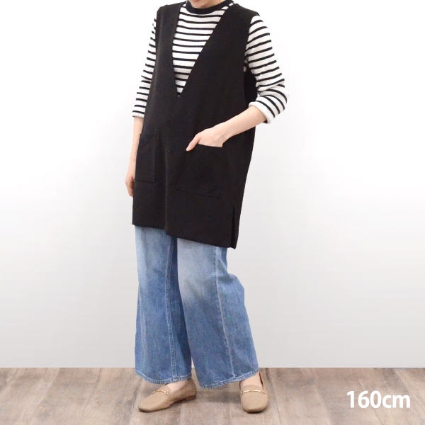 Vaundy ベスト ベスト 『深Vネックベスト ブラック SA00243-30-BK』 GUNNII