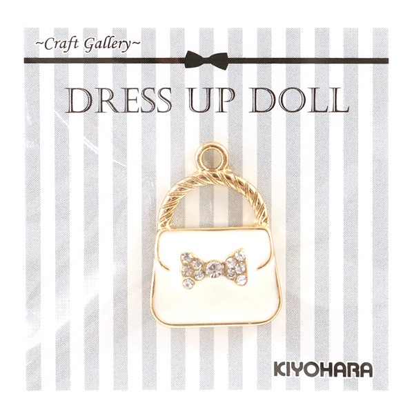 ドールチャーム素材 『ドールパーツリボンバッグ ホワイト』 KIYOHARA