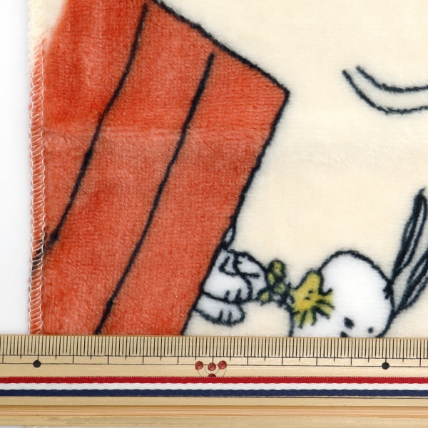 生地 『フランネル カットクロス スヌーピー 約72cm×100cm アイボリー