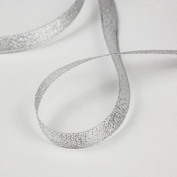 ラスイチ！シルバーリボン(大) リボン 『一反売り メタリックリボン 幅9mm×約5m巻 シルバー