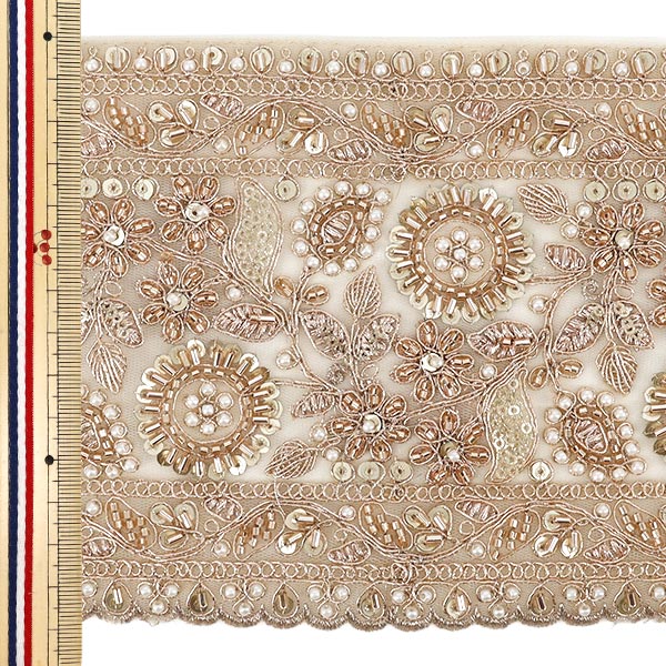 数量5から】 手芸ブレード 『2026インド刺繍ブレード 約13.5cm幅