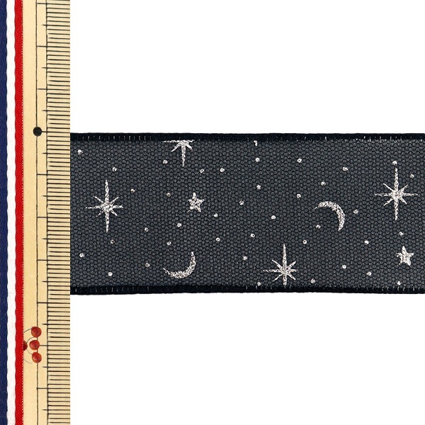 リボン 『オーガンジープリントリボン 星月夜 約幅38mm×長さ3m