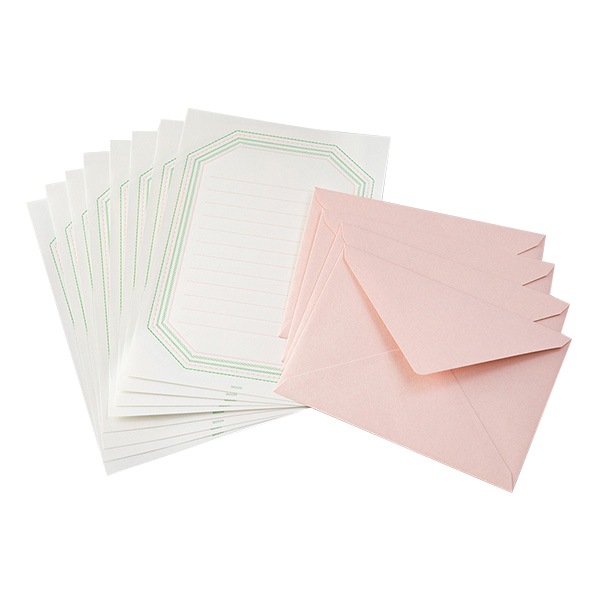 文具 『レターセット 活版 フレーム柄 ピンク』 画材,紙類| ホビー材料