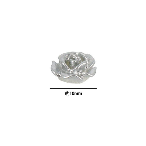 アクセサリー素材 『アクリル花ローズ SL2個入り シルバー 5mm AC25001