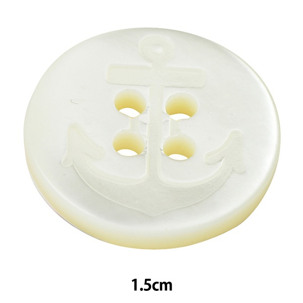 ボタン 『シェルボタン 四つ穴 1.5cm ST17』 服飾,ボタン・バックル