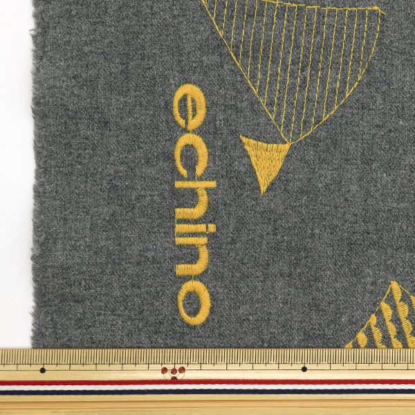 数量5から】 生地 『echino (エチノ) ビエラ杢起毛 刺繍フラッグ