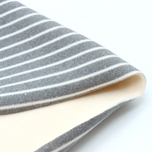 グレー系ボーダー　裏毛ニット グレー系ボーダー 裏毛ニット 【10㎝からカットOK】コーデュロイ裏
