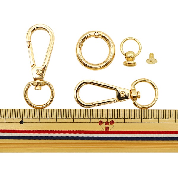 手芸金具 『リング&ナスカン&トチカン 2個セット ゴールド LGLK-4B