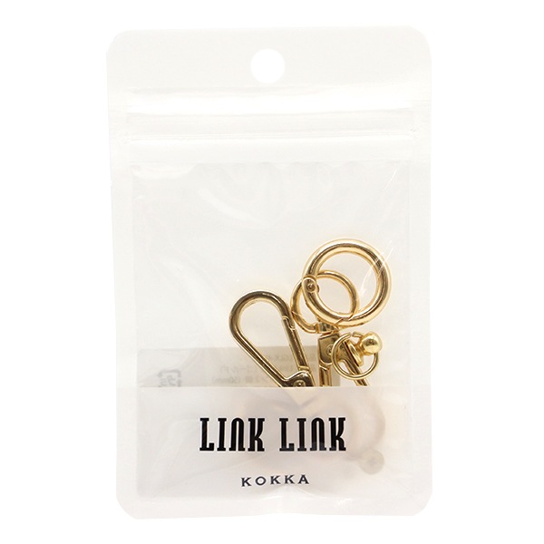 手芸金具 『リング&ナスカン&トチカン 2個セット ゴールド LGLK-4B