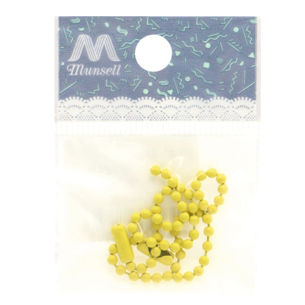 手芸金具 『カラーボールチェーン 2.4mm×12cm イエロー 2本入り