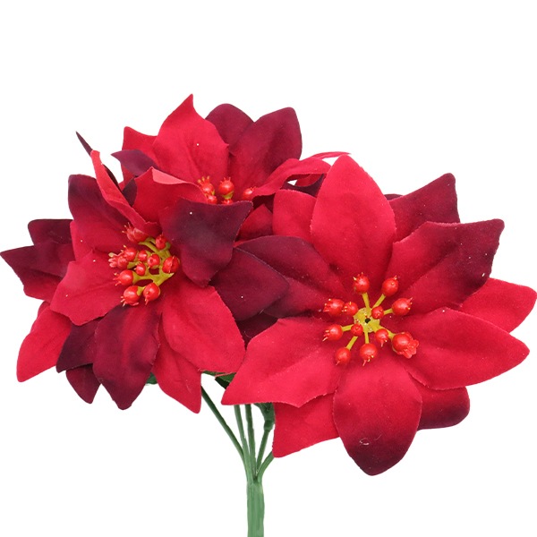 造花 シルクフラワー 『ミニポインセチアブッシュ XD0906』 フラワー