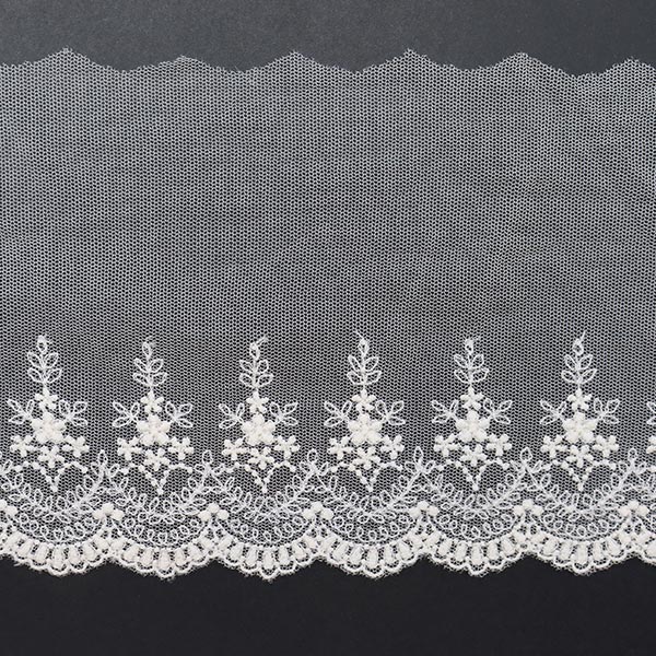 数量5から】 レースリボンテープ 『チュールレース 幅広 生成り T24368