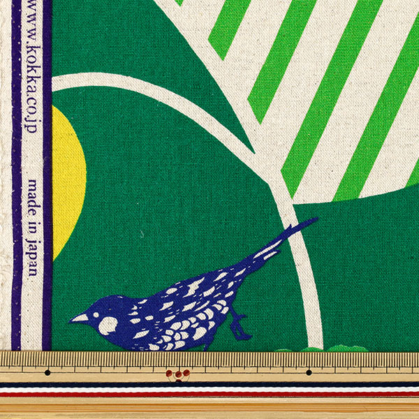 数量5から】 生地 『echino (エチノ) 綿麻キャンバス pepe グリーン