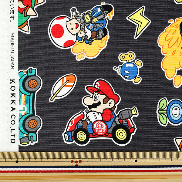 数量5から】 生地 『オックス マリオカートワールド ダークグレー G