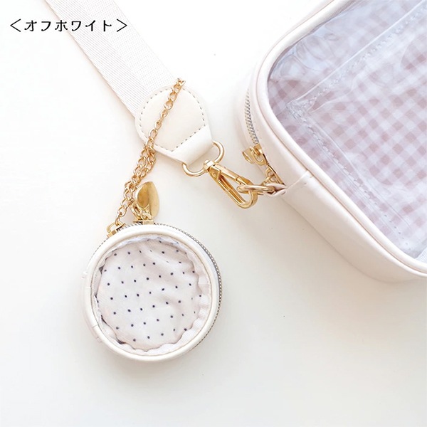 バッグ 『ラウンドクリアポーチ オフホワイト RM-8353』 生活雑貨