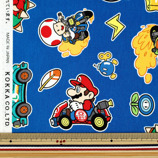 数量5から】 生地 『オックス マリオカートワールド ブルー G-3047-1C