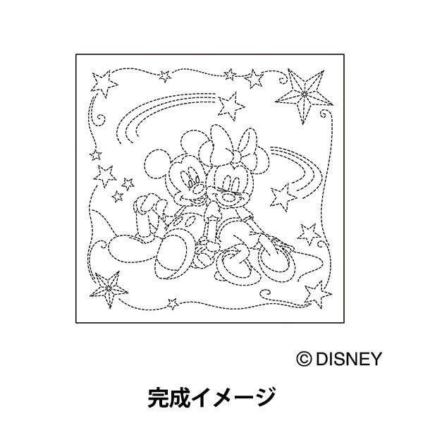 刺しゅう布 『ディズニー刺し子花ふきん布パック ミッキー&ミニー 白 H