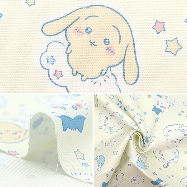 数量5から】 生地 『オックス ちいかわ ゆめかわ クリーム G-2572-1A
