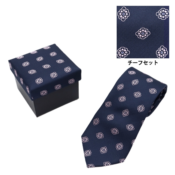 スーツ小物 『ネクタイ・チーフセット シルク100% ストライプ ピンク