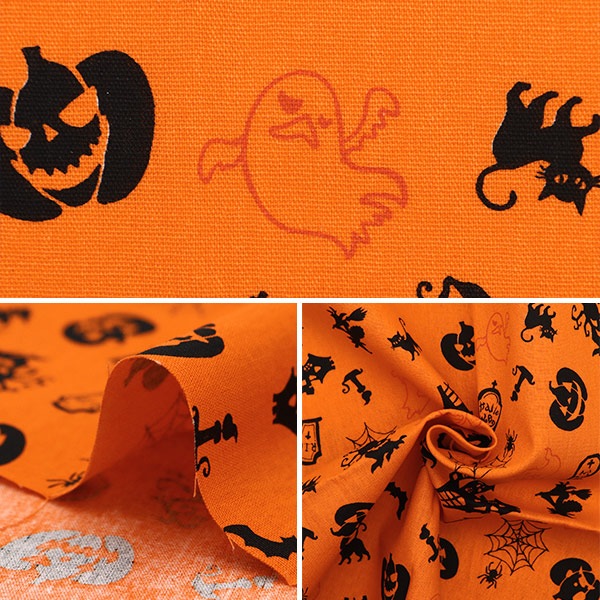 生地 『シーチング ハロウィンプリント カットクロス 約108cm×50cm