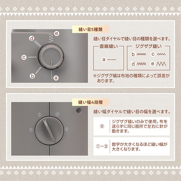 家庭用ミシン本体 『台座付き小型ホームミシン クラッフィー MEH-164