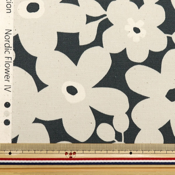 数量5から】 生地 『NOVA オックス 北欧調花柄 グレー NOX-NFL-GY