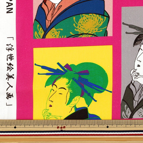数量5から】 生地 『シーチング インクジェットプリント 浮世絵美人画