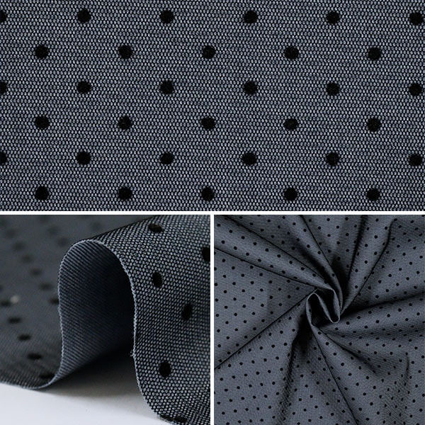 数量5から】 生地 『ボンディングドット グレー NRF-12-GRY』 KIYOHARA