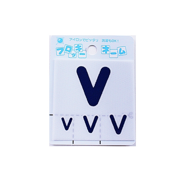 ⭐️御確認用⭐️ ワッペン 『フロッキーネーム アルファベット 紺色 V 656-72』 寺井