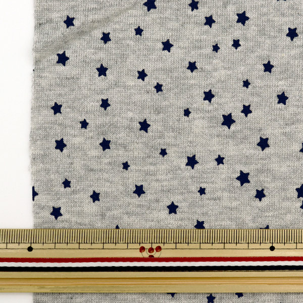 生地在庫 ② ビンテージデニム風 両サイドボーダー オックス生地