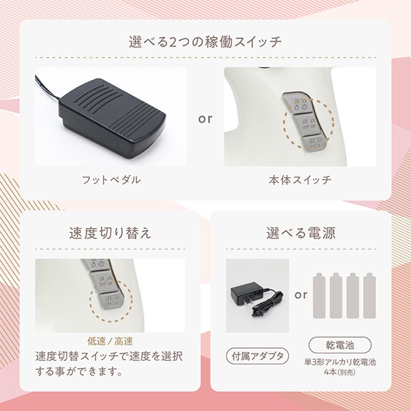 家庭用ミシン本体 『台座付き小型ミシン ヌイミーライト MEH-162