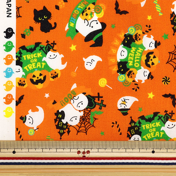 生地 『シャーティング ハロウィンプリント カットクロス 約110cm×50cm