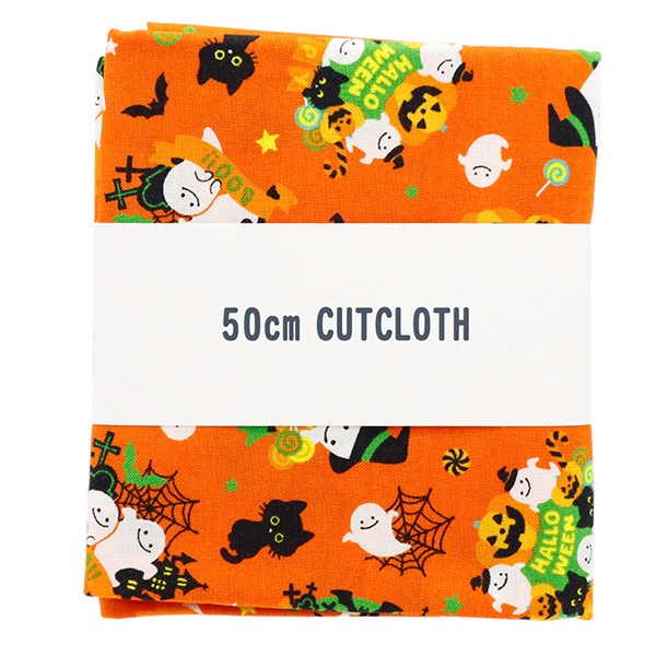 生地 『シャーティング ハロウィンプリント カットクロス 約110cm×50cm