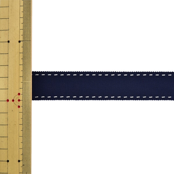 数量5から】 リボン 『ステッチグログランリボン 4649K 幅約2.5cm 19番