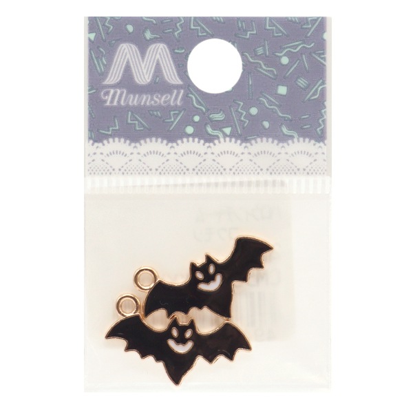 アクセサリー素材 『ハロウィンチャーム コウモリ 2個入リ CM5398-XXX