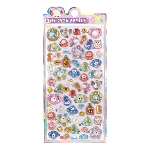 ぷっくりシール 『きらきらCUTEシール ザ キュート ファミリー トリ QX