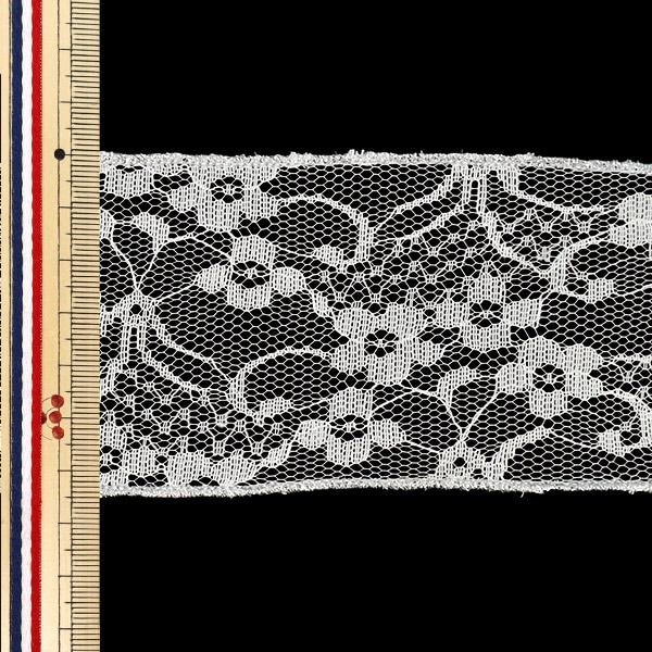 数量5から】 リボン 『メタリック縁取りメッシュリボン 約65mm幅 1番色