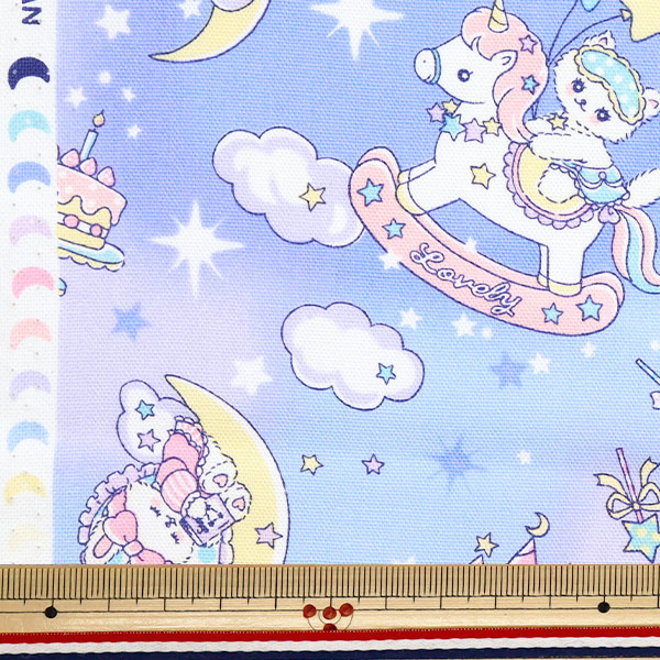 数量5から】 生地 『オックス バニラポップ ファンシードリーム ブルー