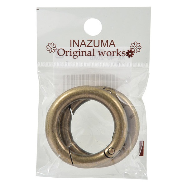 手芸金具 『開閉式 丸カン アンティークゴールド AK-40-25』 INAZUMA