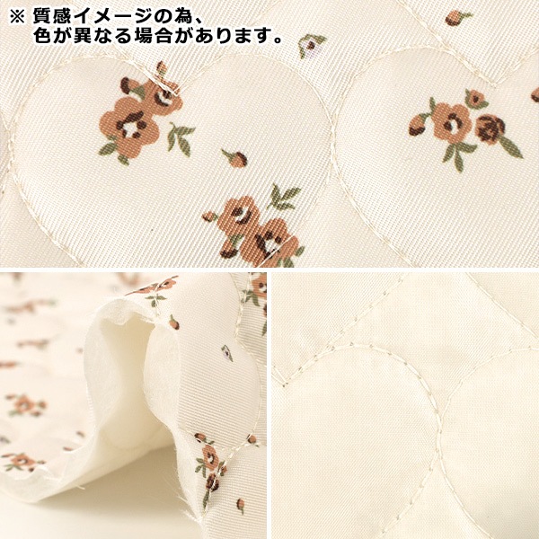 生地 『インクジェットプリントキルト フラワー クリーム 130cm×50cm