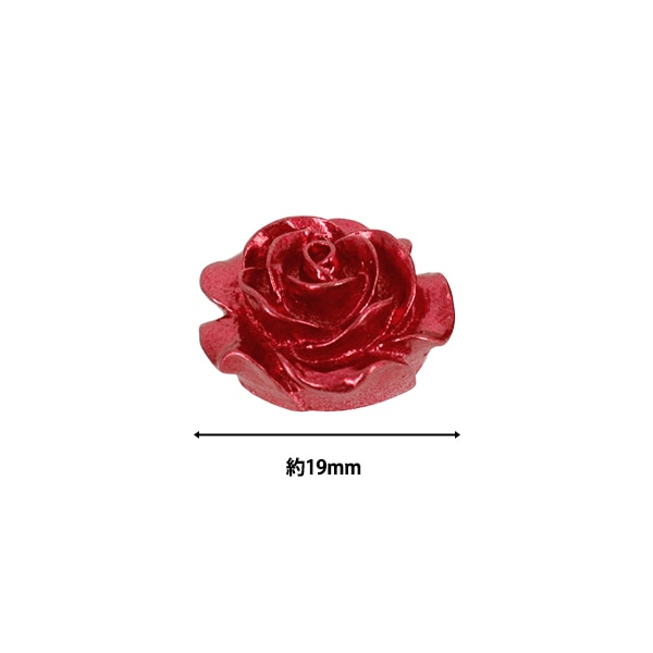 手芸パーツ 『アクリル花ローズ 2個入り レッド AC25001-20』 手芸