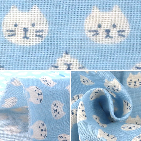 マニッシュな猫柄　袋帯　ターコイズブルー マニッシュな猫柄 袋帯 ターコイズブルー
