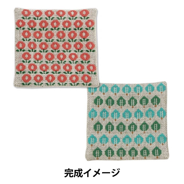 刺しゅうキット 『こぎんキット コースター (紺) こぎん30