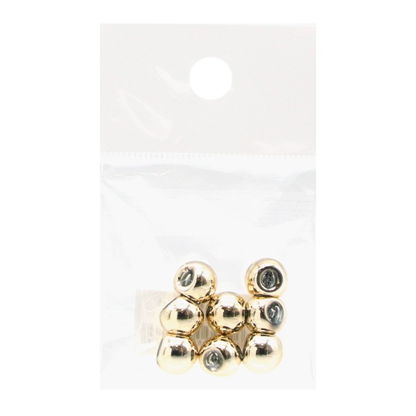ビーズ 『アクリルパーツ 鈴丸 メタリック 8個入り ゴールド