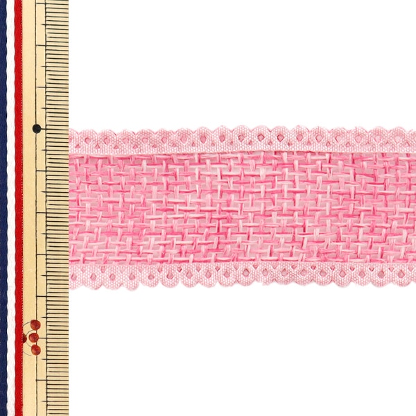 リボン 『リネンライクリボン 約幅38mm×長さ5m ピンク YRC2516-38