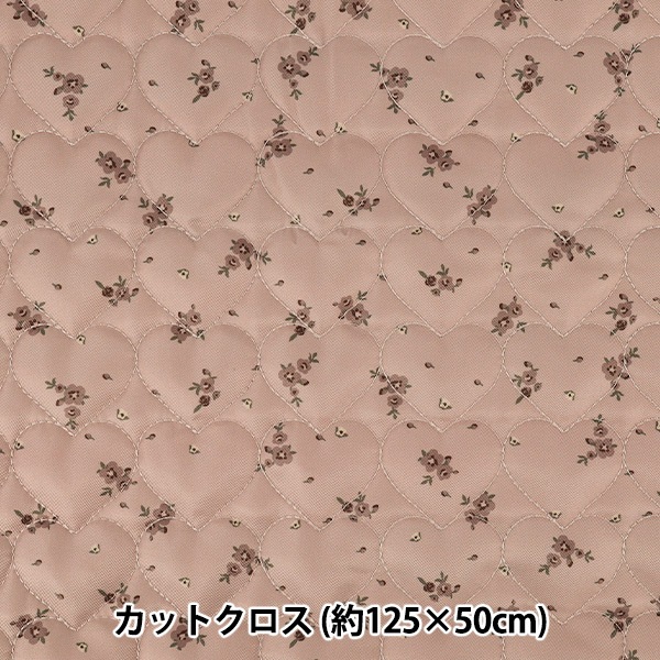 生地 『インクジェットプリントキルト フラワー ピンク 130cm×50cm